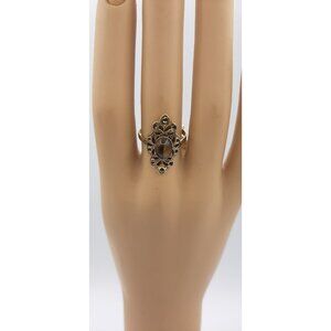 Vintage Tiger's Eye Gold Plated Decorative Ring Size 7.5 Made in Japan NOS